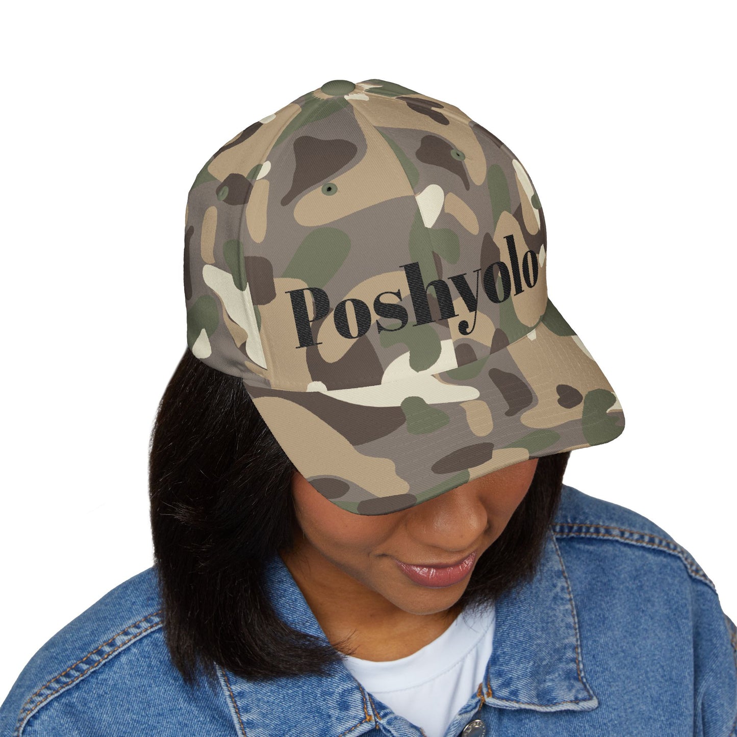 Poshyolo Embroidered Cap — Closed-Back Structured Hat with 'Poshyolo'