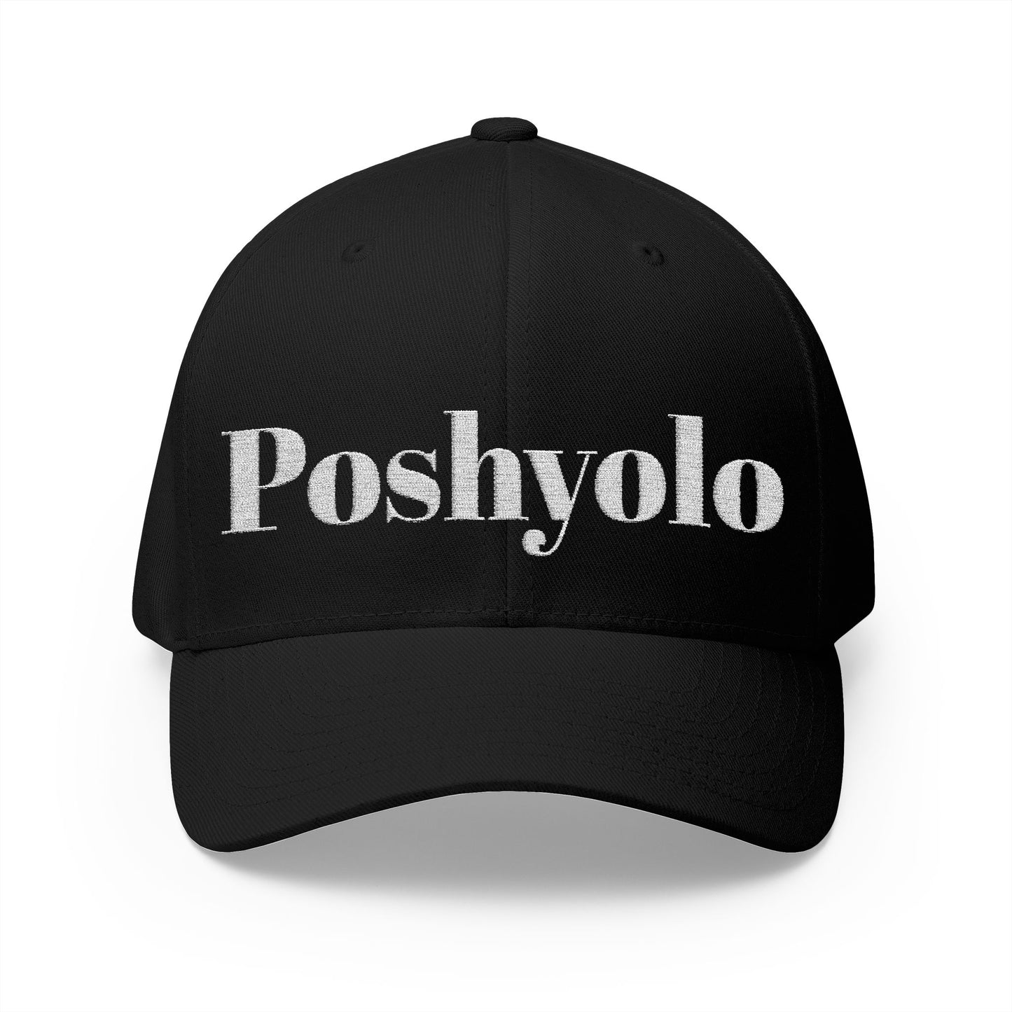 Poshyolo Embroidered Baseball Cap — Luxe Streetwear Black Hat