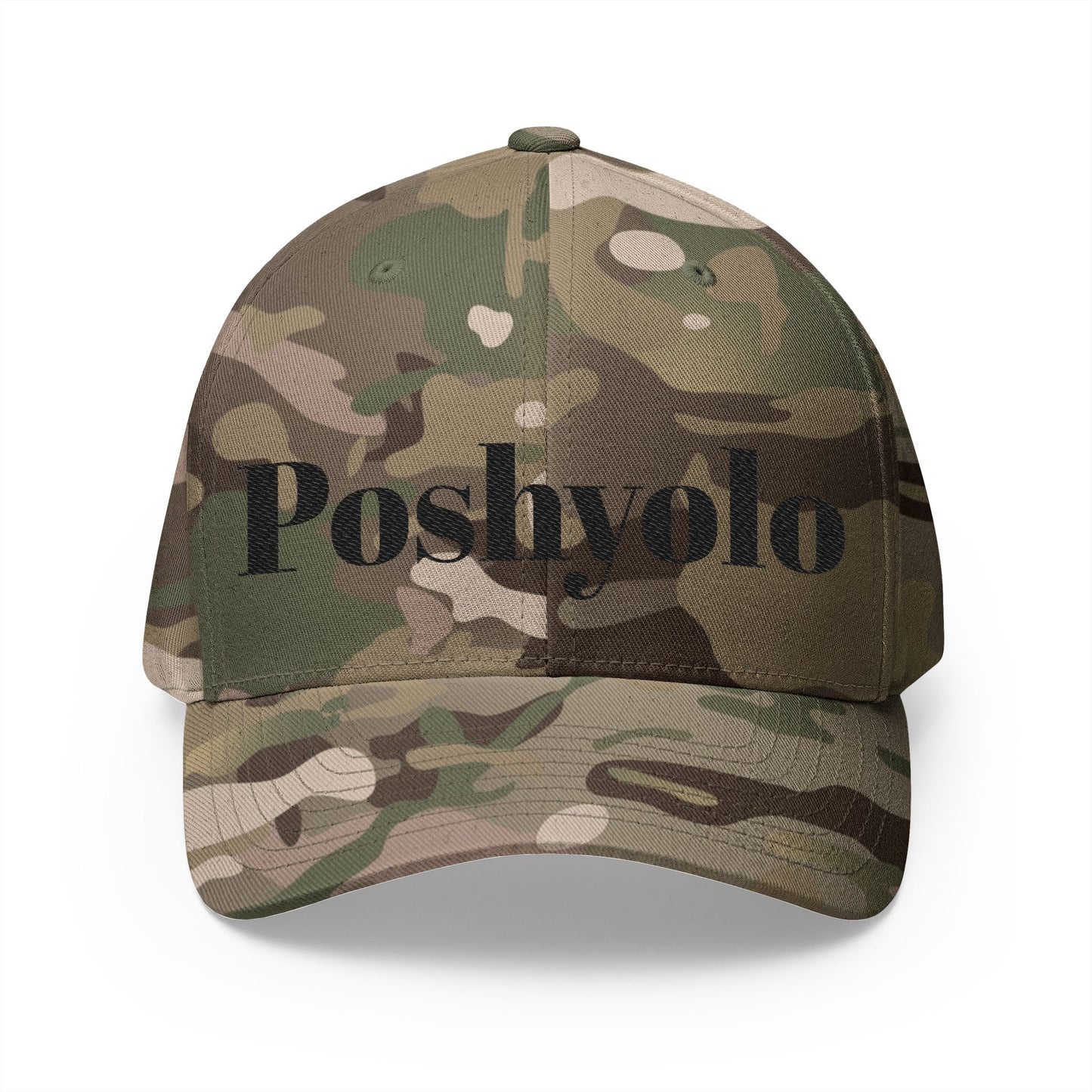 Poshyolo Embroidered Cap — Closed-Back Structured Hat with 'Poshyolo'