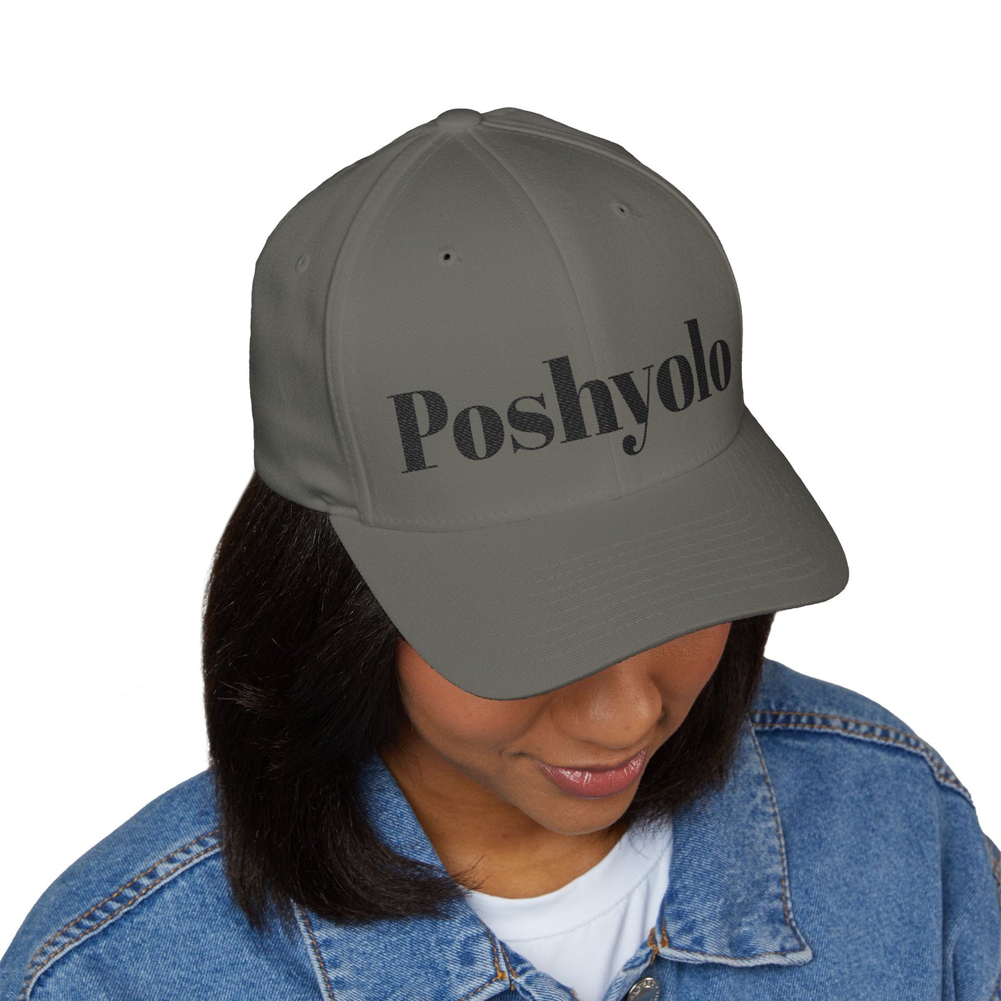 Poshyolo Embroidered Cap — Closed-Back Structured Hat with 'Poshyolo'