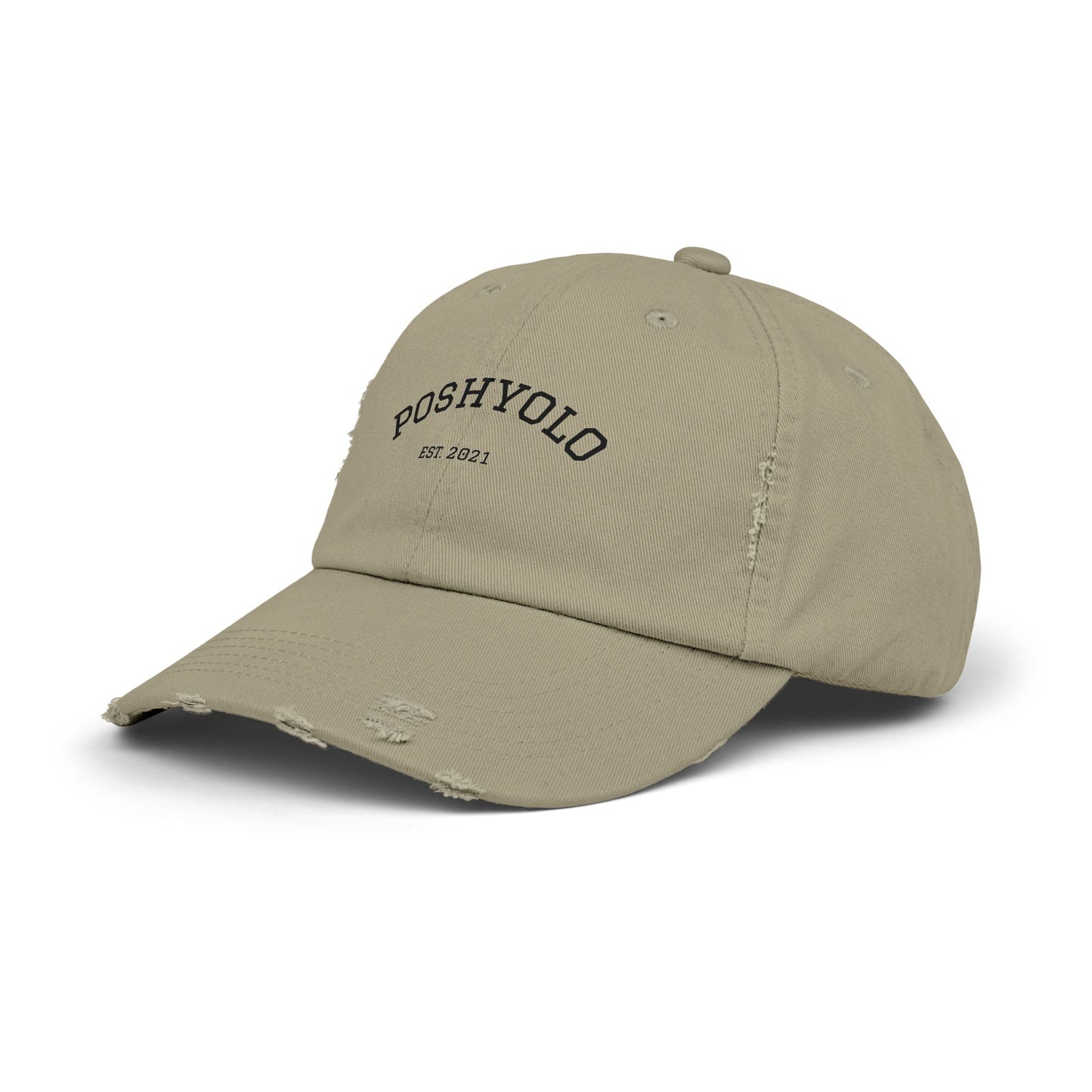 Distressed 'POSHYOLO EST 2021' Baseball Cap