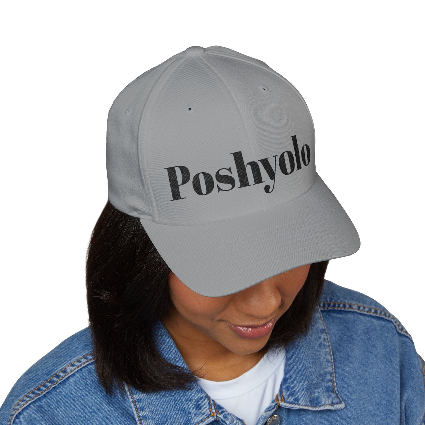 Poshyolo Embroidered Cap — Closed-Back Structured Hat with 'Poshyolo'