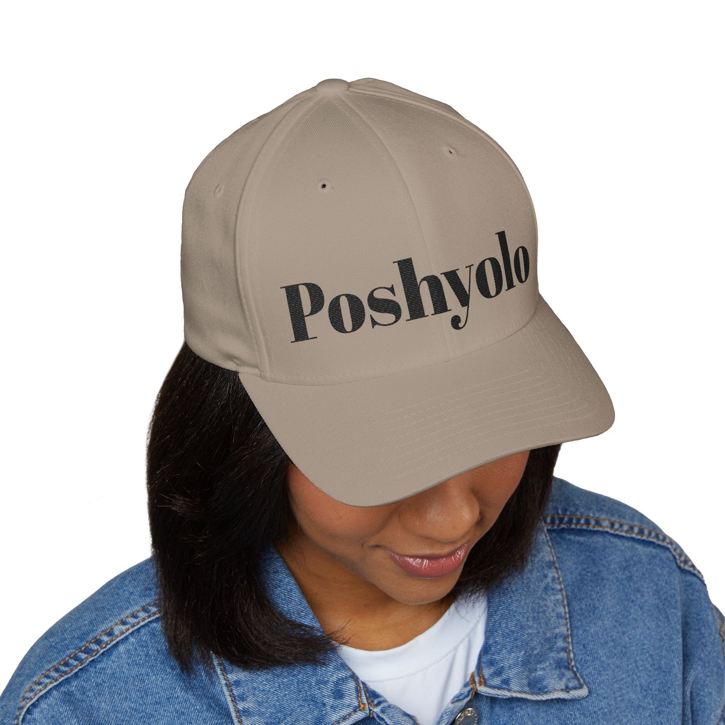 Poshyolo Embroidered Cap — Closed-Back Structured Hat with 'Poshyolo'