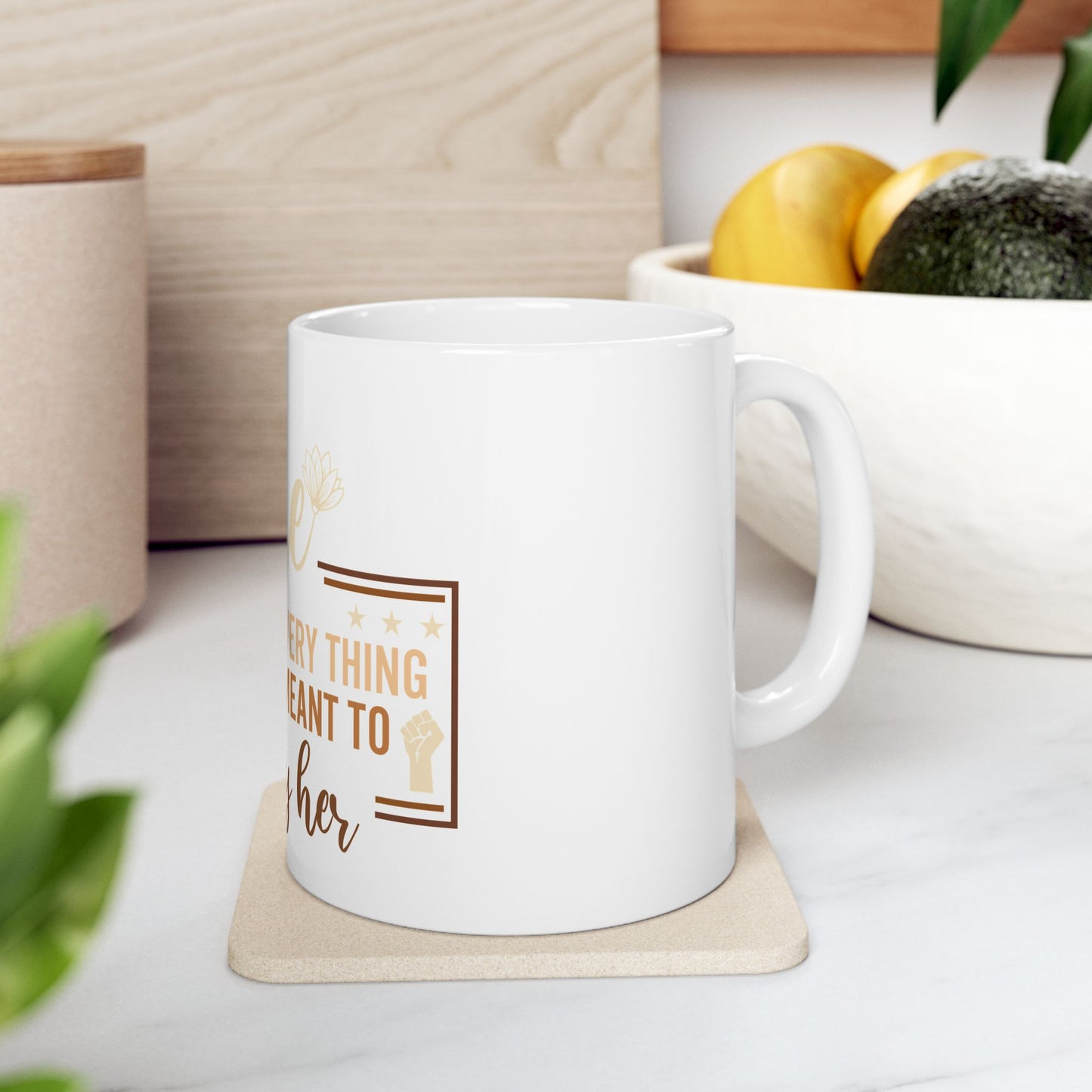 Inspirational Ceramic Mug  "She Overcame Everything That Was Meant to Destroy Her" (11oz/15oz)