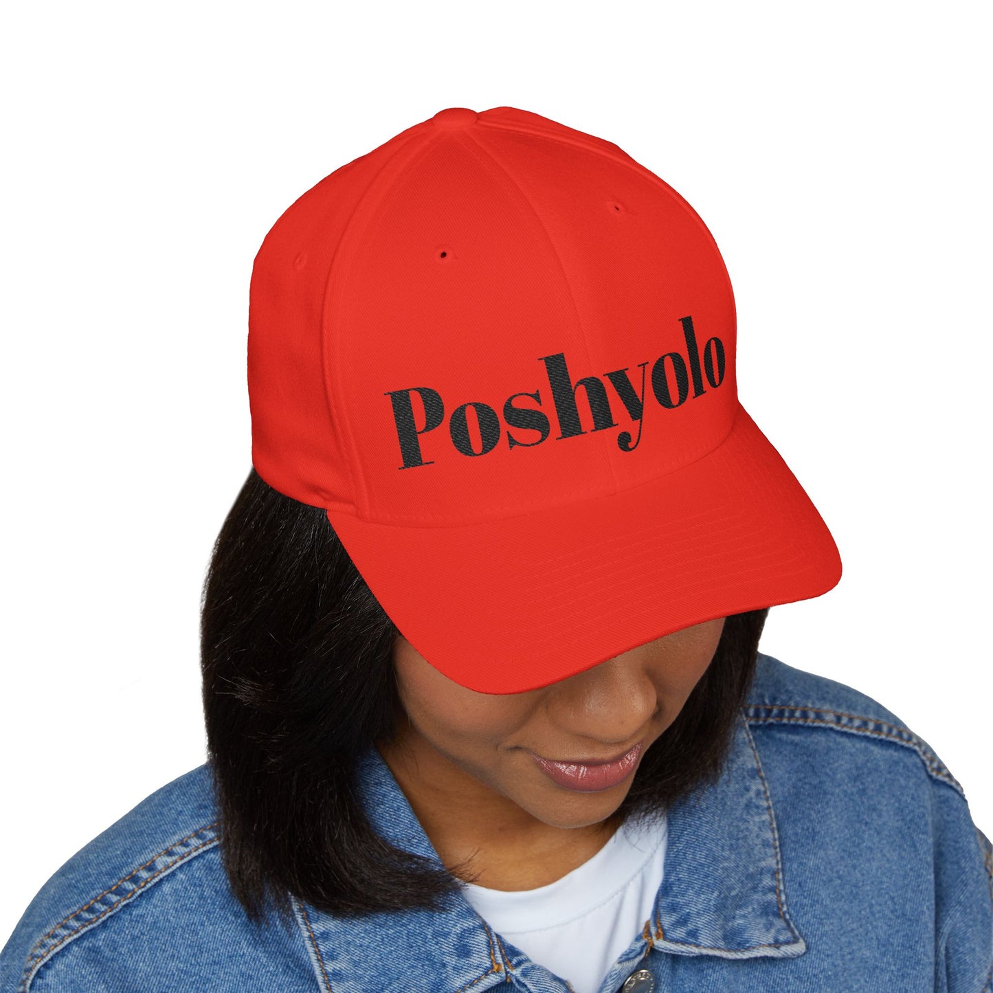 Poshyolo Embroidered Cap — Closed-Back Structured Hat with 'Poshyolo'