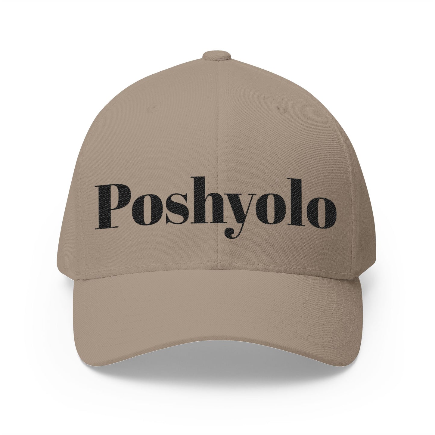 Poshyolo Embroidered Cap — Closed-Back Structured Hat with 'Poshyolo'