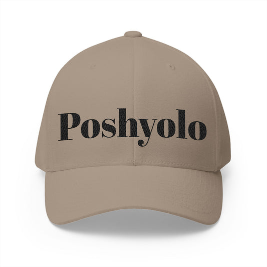 Poshyolo Embroidered Cap — Closed-Back Structured Hat with 'Poshyolo'