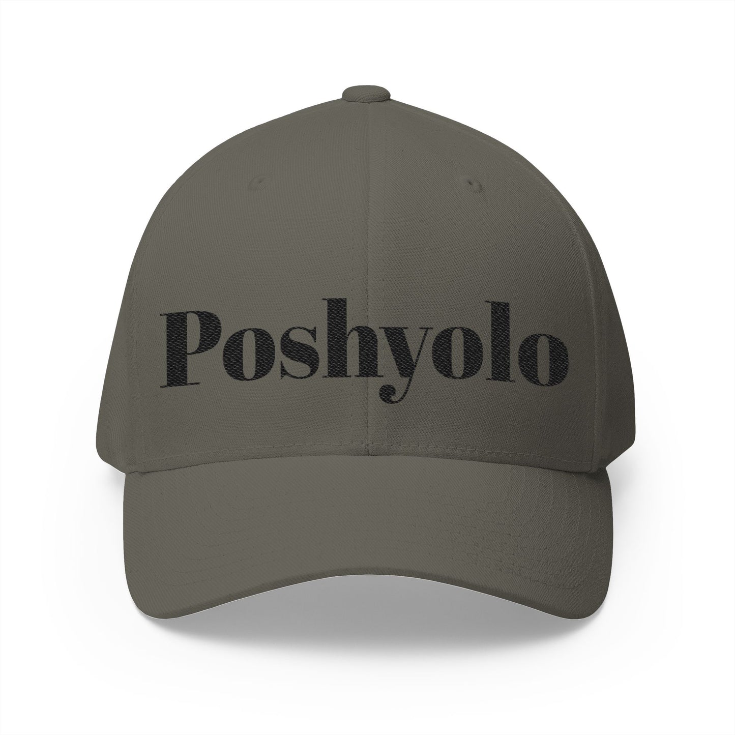Poshyolo Embroidered Cap — Closed-Back Structured Hat with 'Poshyolo'